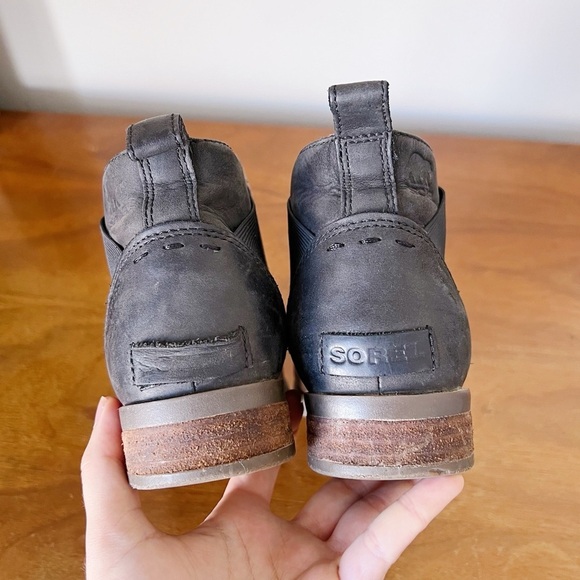 SOREL • Emelie chelsea boots Quarry grey taupe leather waterproof low ankle - Picture 10 of 12